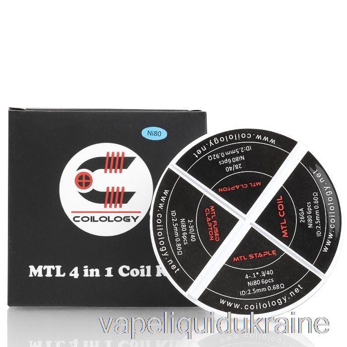 Vape Liquid Ukraine Coilology MTL 4-in-1 Prebuilt Coils Set SS316L